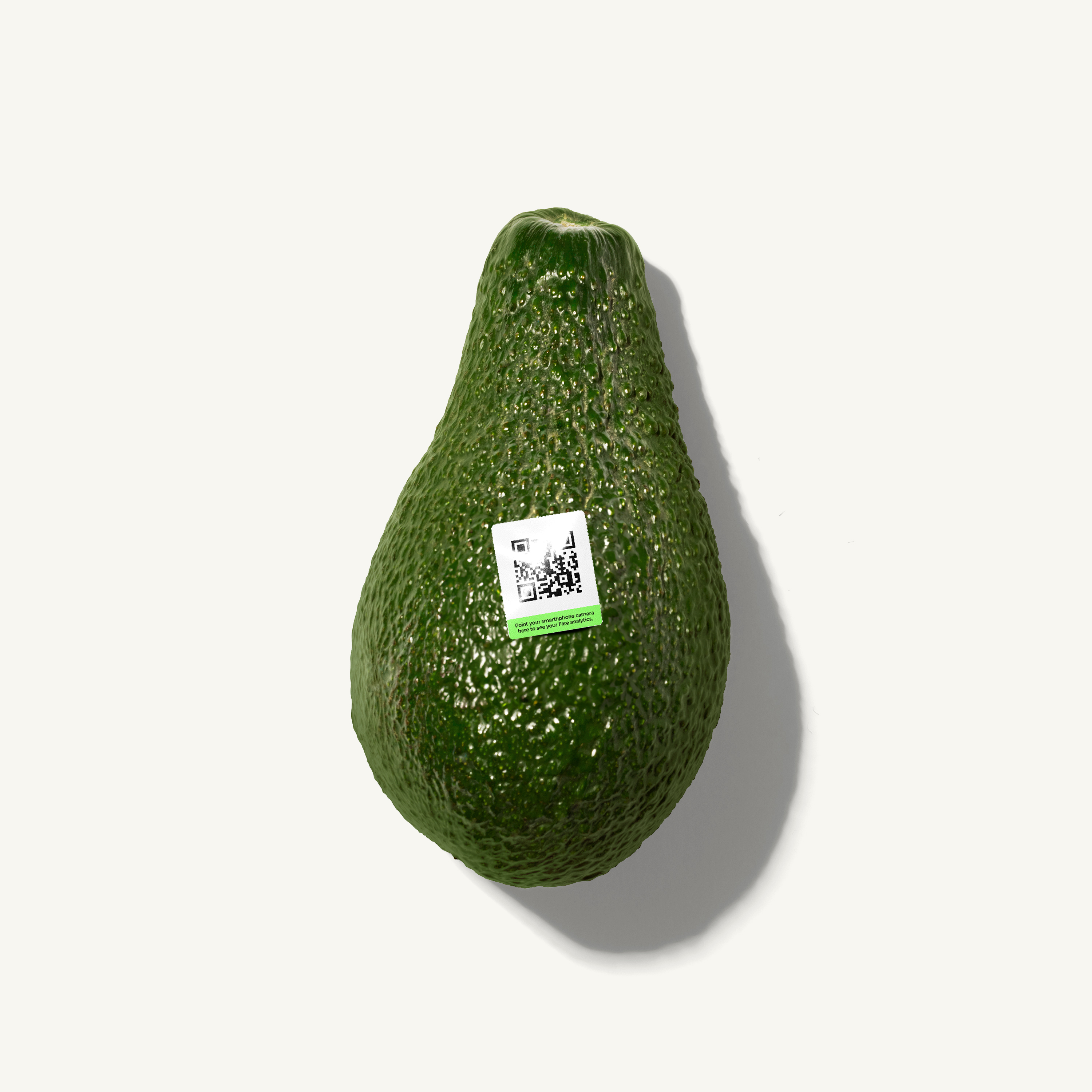 FARE certified avocado with QR code